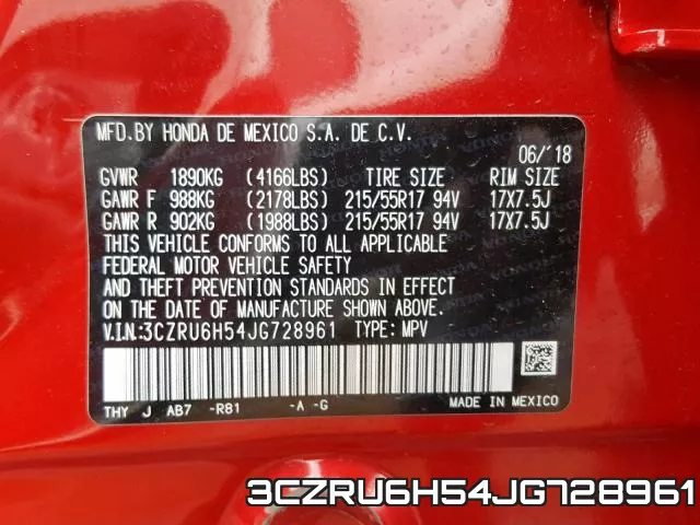 3CZRU6H54JG728961 фото 2