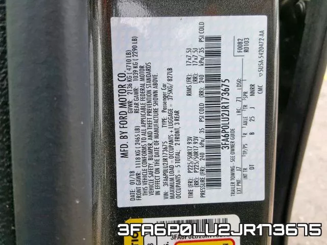 3FA6P0LU2JR173675 фото 2
