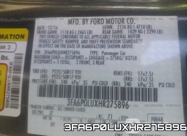 3FA6P0LUXHR275896 фото 10