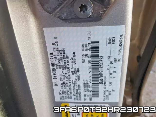 3FA6P0T92HR230723 фото 2