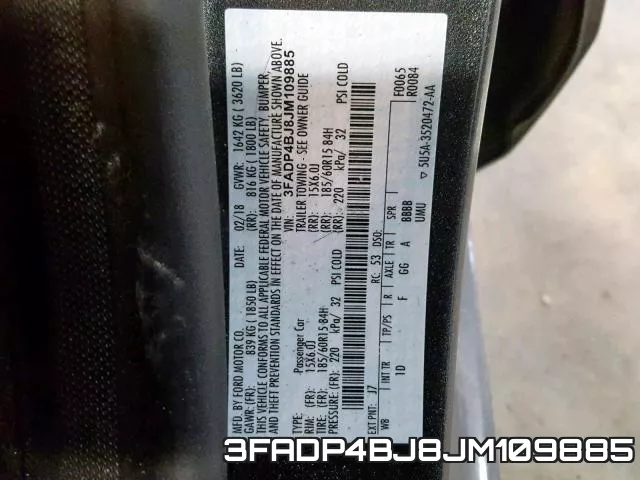 3FADP4BJ8JM109885 фото 2