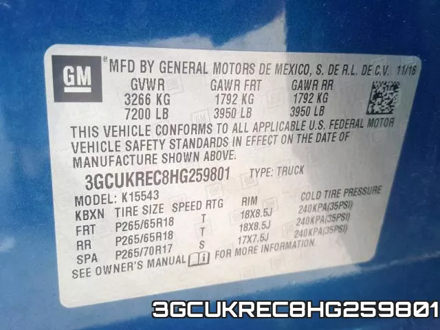 3GCUKREC8HG259801 фото 2