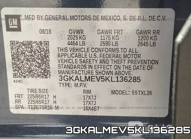 3GKALMEV5KL136285 фото 10