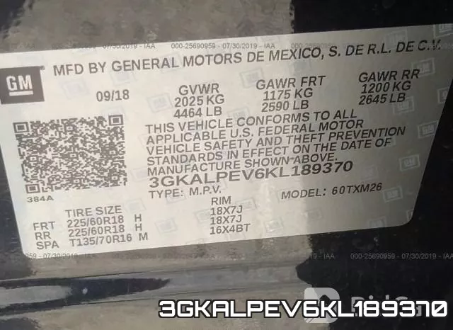 3GKALPEV6KL189370 фото 10