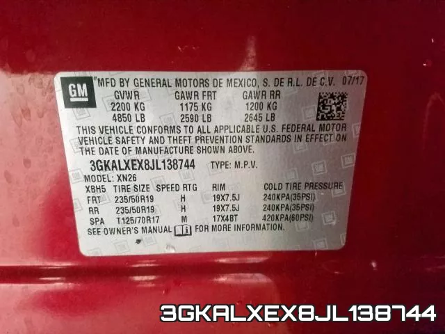 3GKALXEX8JL138744 фото 2