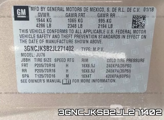 3GNCJKSB2JL271402 фото 10
