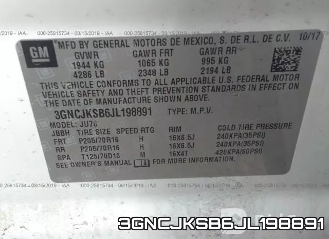 3GNCJKSB6JL198891 фото 10