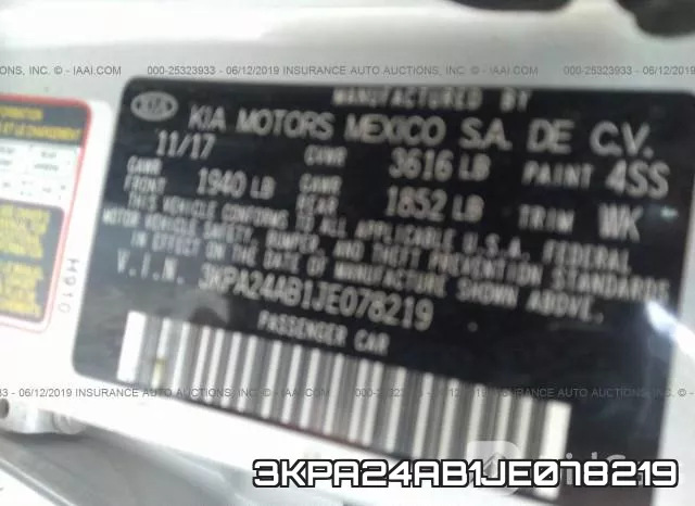 3KPA24AB1JE078219 фото 9