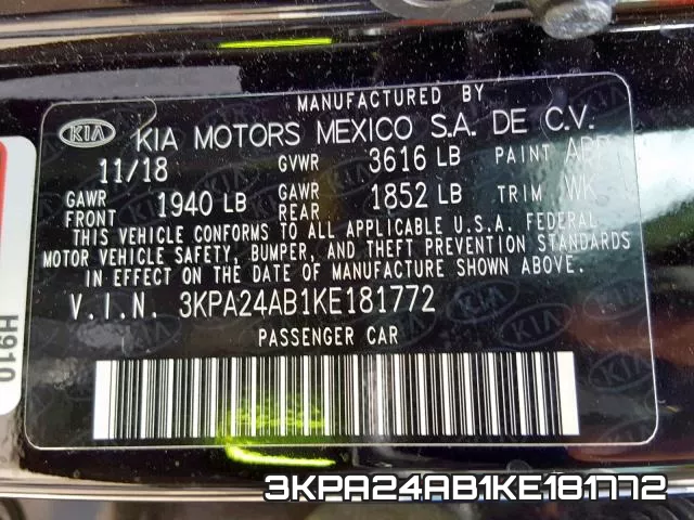 3KPA24AB1KE181772 фото 2