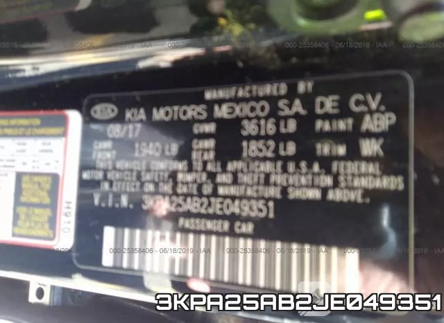 3KPA25AB2JE049351 фото 10