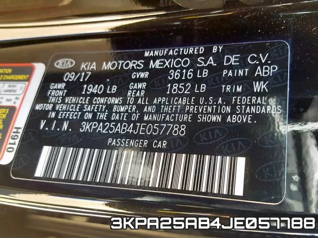3KPA25AB4JE057788 фото 2