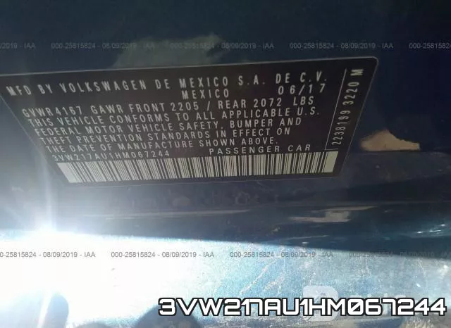 3VW217AU1HM067244 фото 10