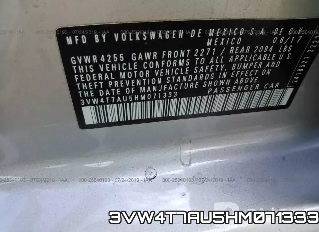 3VW4T7AU5HM071333 фото 10