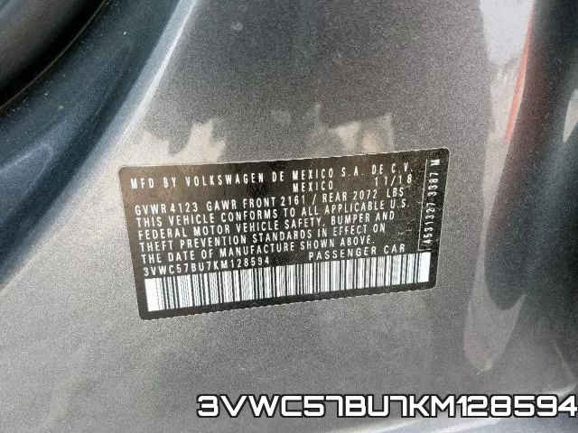 3VWC57BU7KM128594 фото 2