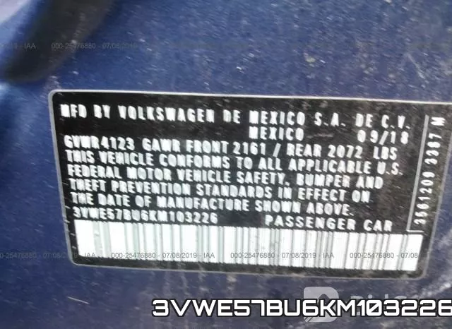 3VWE57BU6KM103226 фото 10