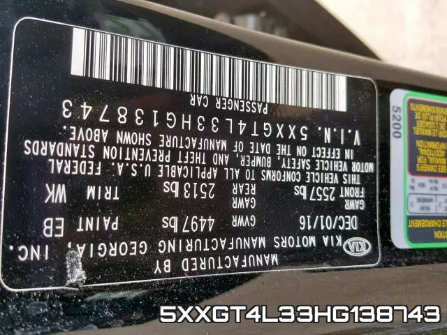 5XXGT4L33HG138743 фото 2