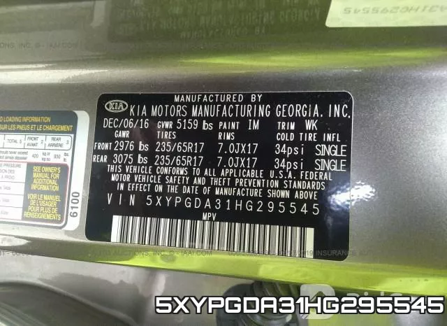 5XYPGDA31HG295545 фото 10