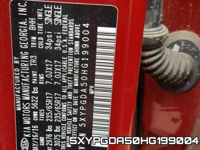 5XYPGDA50HG199004 фото 2