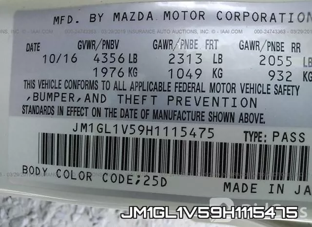 JM1GL1V59H1115475 фото 10
