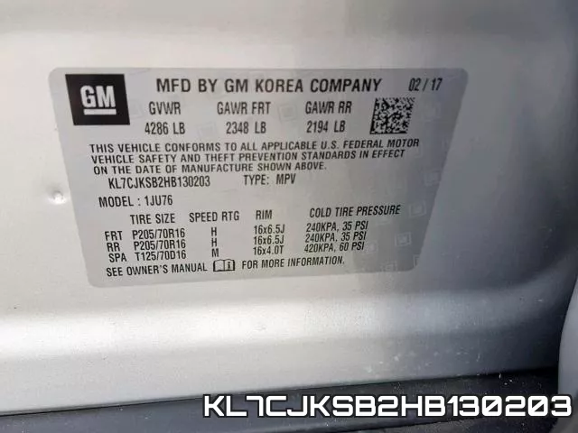 KL7CJKSB2HB130203 фото 2