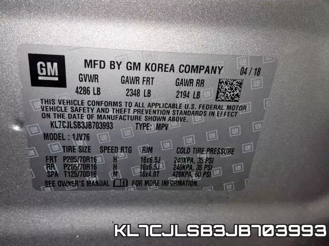 KL7CJLSB3JB703993 фото 2