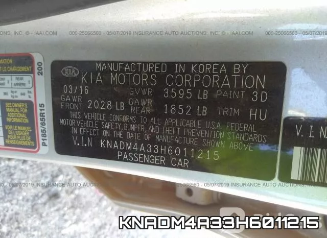 KNADM4A33H6011215 фото 10