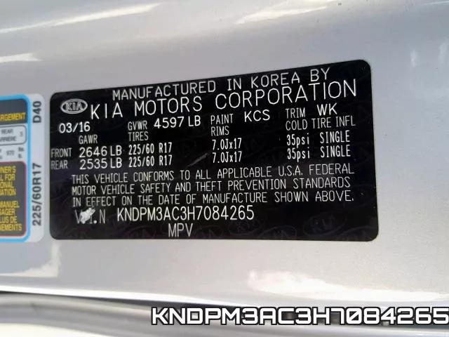 KNDPM3AC3H7084265 фото 2