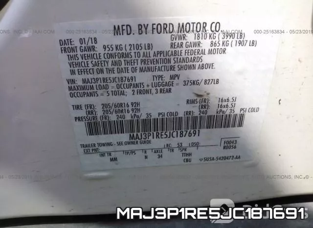 MAJ3P1RE5JC187691 фото 10