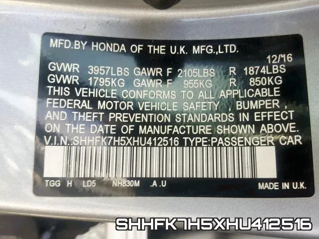 SHHFK7H5XHU412516 фото 2