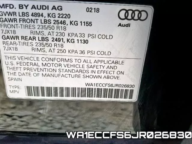 WA1ECCFS6JR026830 фото 2