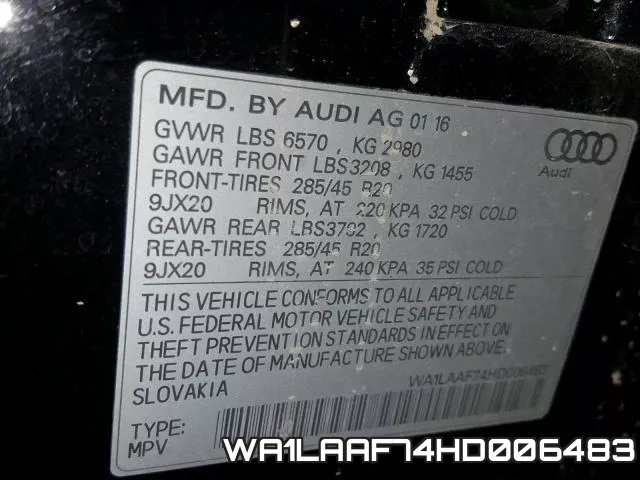 WA1LAAF74HD006483 фото 2