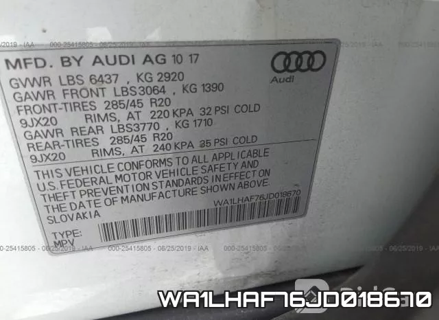 WA1LHAF76JD018670 фото 10