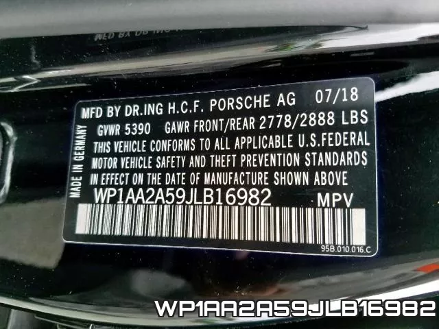 WP1AA2A59JLB16982 фото 2