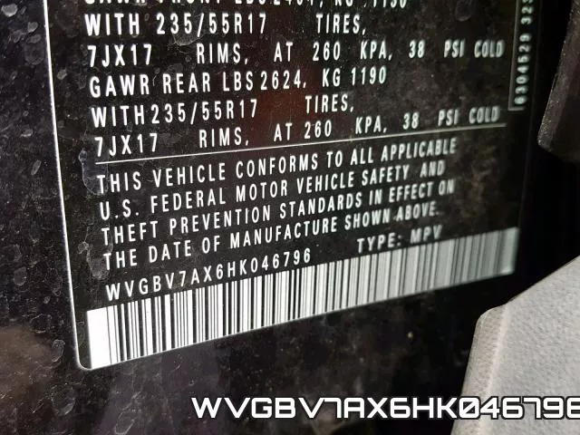 WVGBV7AX6HK046796 фото 2