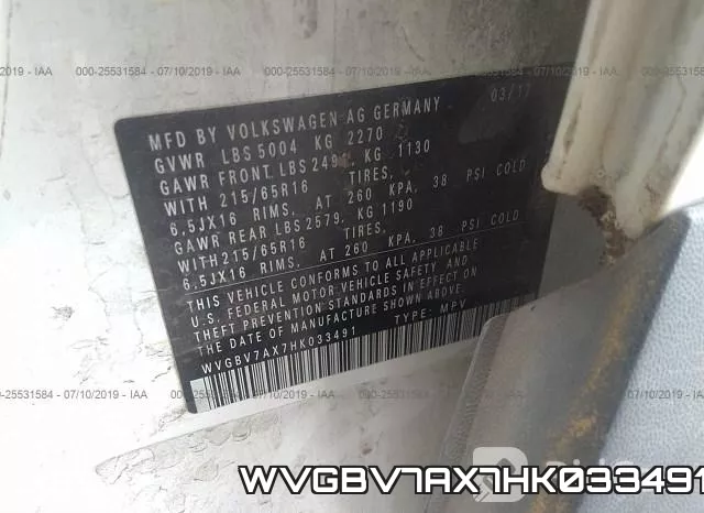 WVGBV7AX7HK033491 фото 10