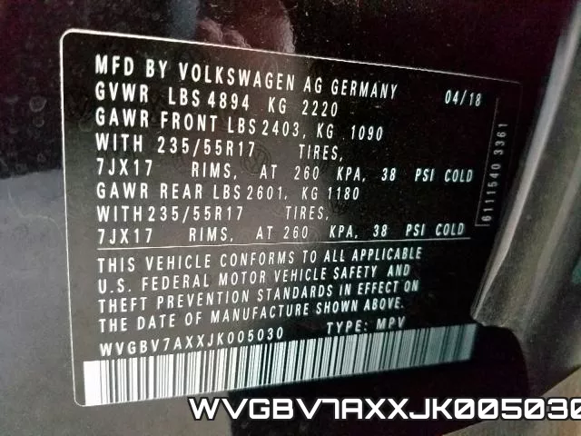 WVGBV7AXXJK005030 фото 2