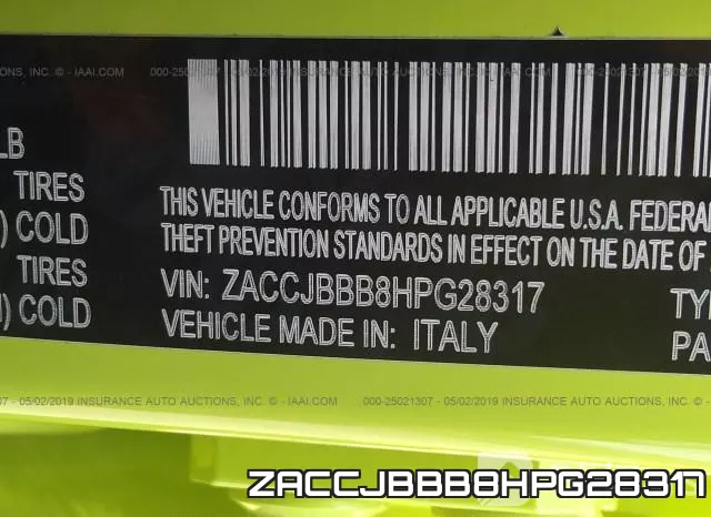ZACCJBBB8HPG28317 фото 10