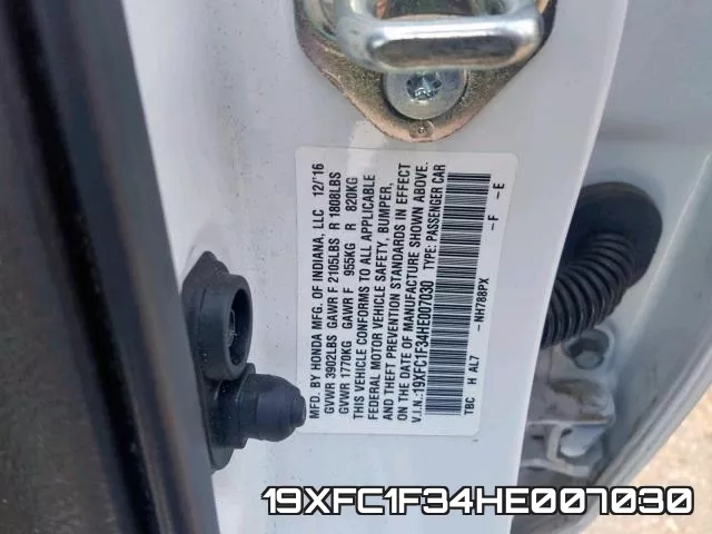 19XFC1F34HE007030 фото 2
