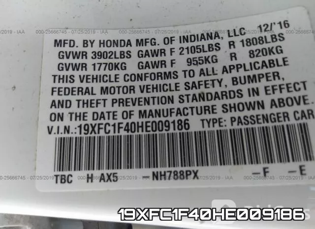 19XFC1F40HE009186 фото 10