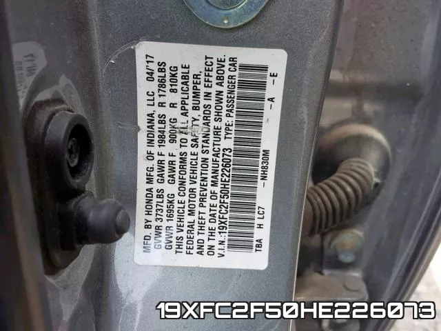 19XFC2F50HE226073 фото 2