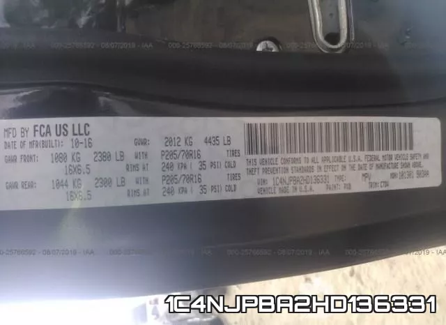 1C4NJPBA2HD136331 фото 10
