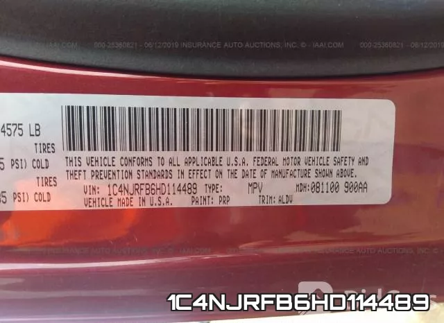 1C4NJRFB6HD114489 фото 10
