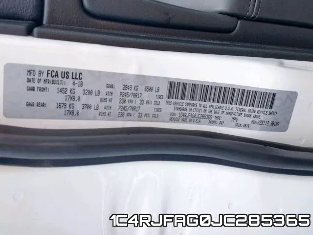 1C4RJFAG0JC285365 фото 2