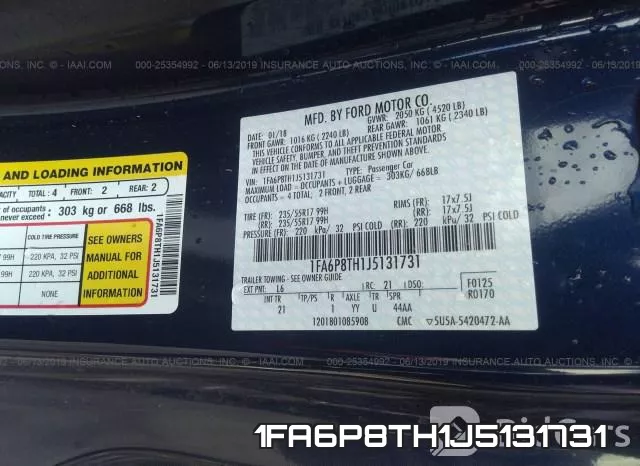 1FA6P8TH1J5131731 фото 10