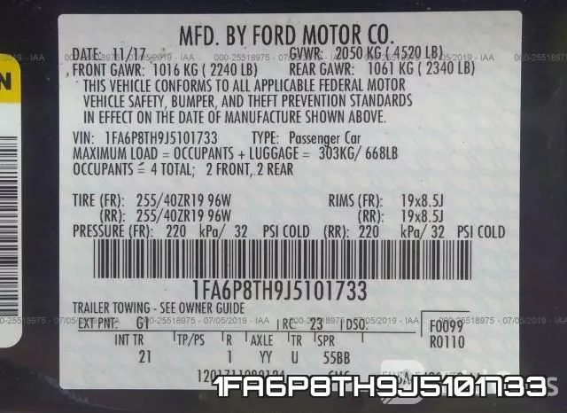 1FA6P8TH9J5101733 фото 9
