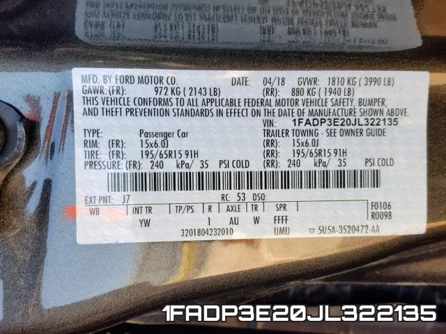 1FADP3E20JL322135 фото 2