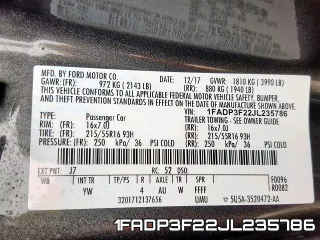 1FADP3F22JL235786 фото 2