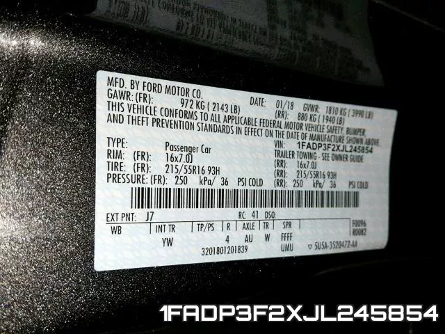 1FADP3F2XJL245854 фото 2