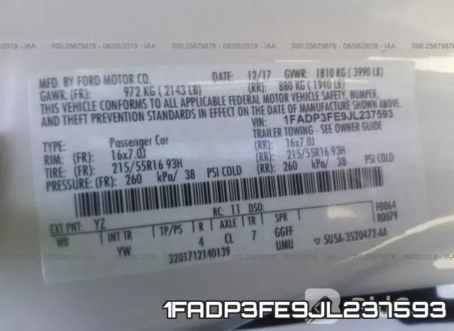 1FADP3FE9JL237593 фото 10