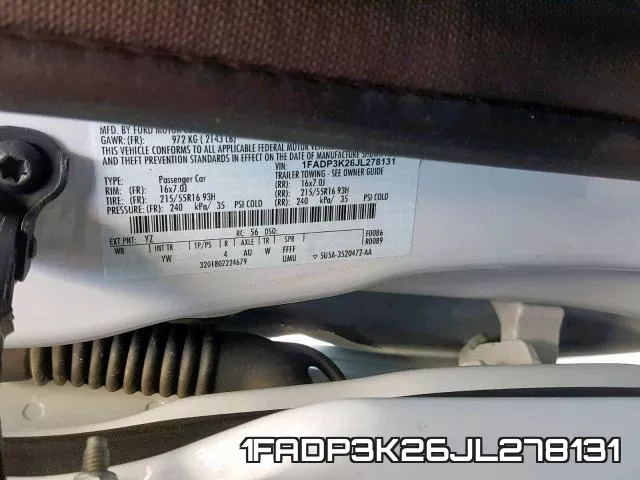 1FADP3K26JL278131 фото 2